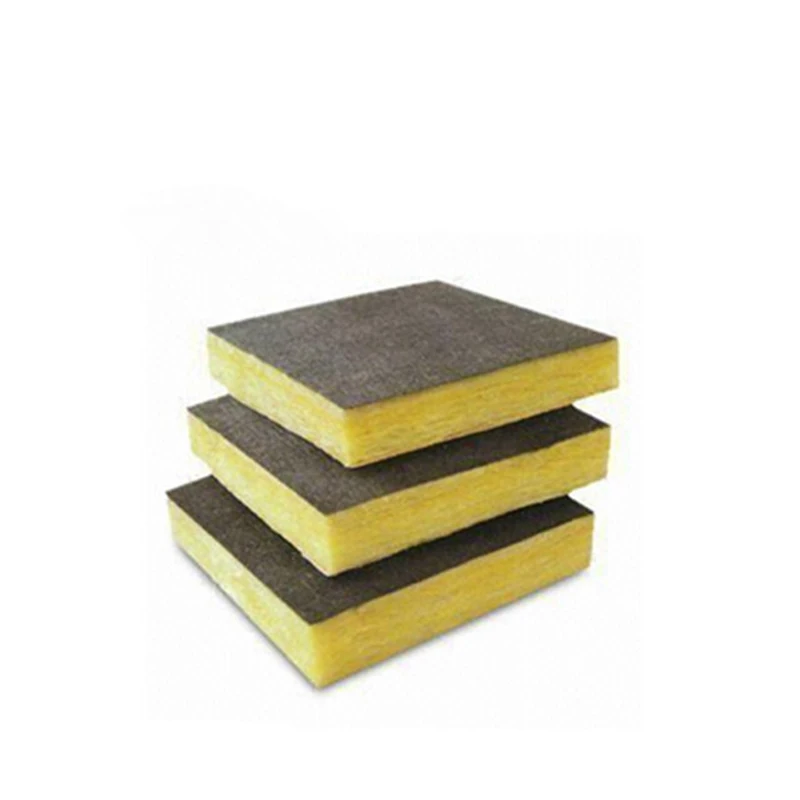 Hig quality sound insulation material black faced fiberglass insulation glass wool acoustic panel with glass veil FOR SPAN