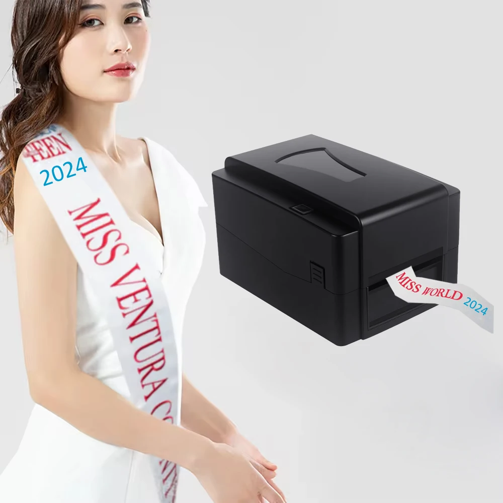 Taffeta Garment Label Banner Packing Flower Satin Ribbon Printing Machine Hot Stamping Foil Satin Ribon Thremal Transfer Printer