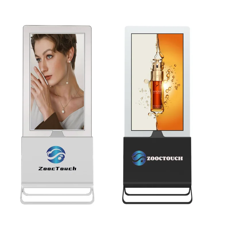 43 Inch Double Sided Digital Signage Display Two Screen Advertising Kiosk 4k Floor Standing Totem Transparent Advertising Player