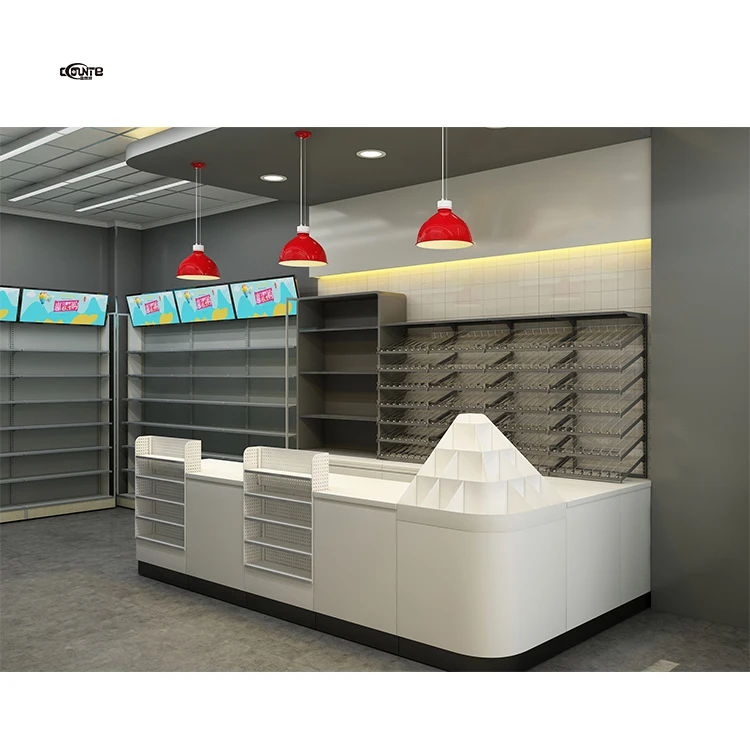 Modern widely used in convenience stores and supermarkets tobacco and liquor cabinet checkout desk system