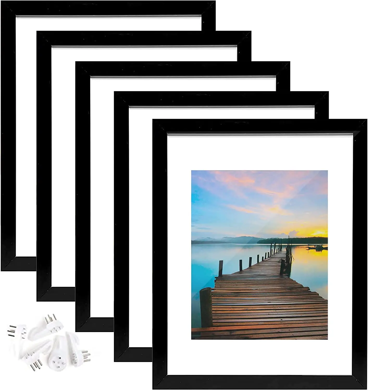 Black White Poster Printing Frame Display Pictures 8*10 With Mat or 11*14 Without Mat For Wall Hanging