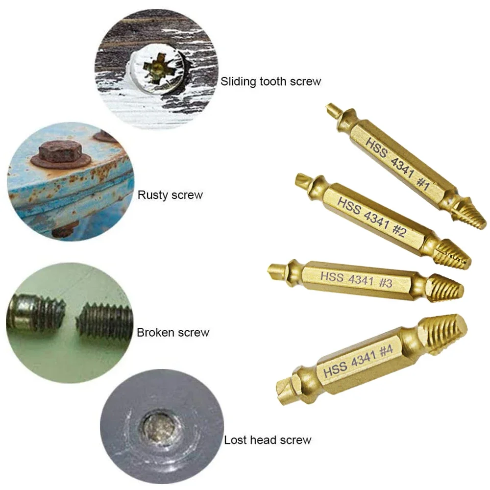 6pcs Damaged Screw Extractor Drill Bit Set Bolt Remover Tool