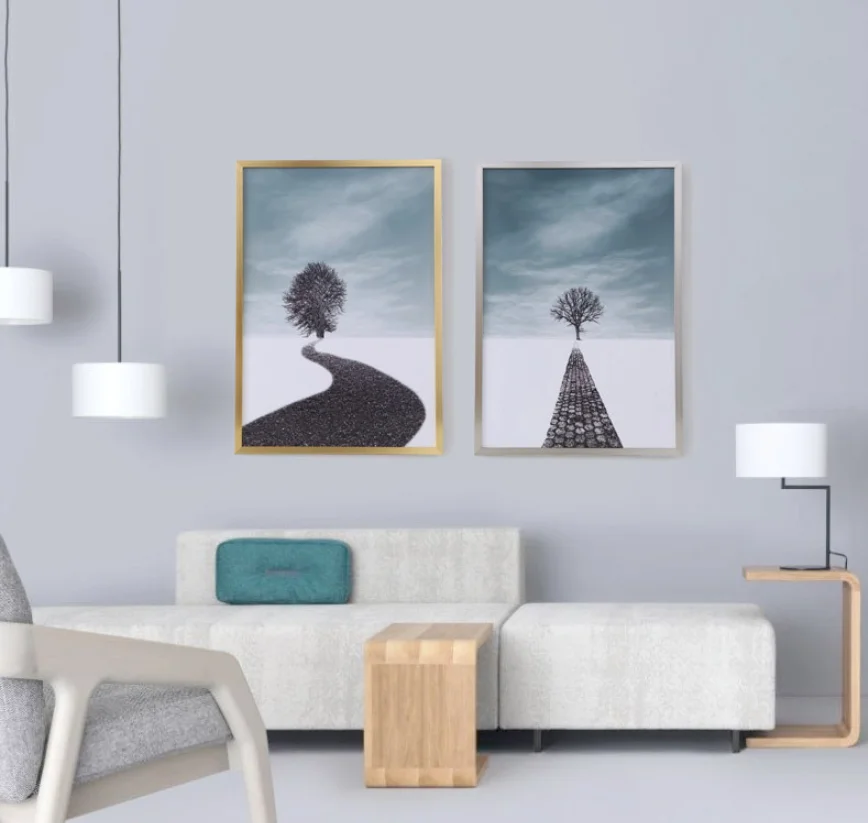 Factory custom large picture black photo white picture frame a1 a2 a3 a4 wall decor picture frame aluminium framework one piece