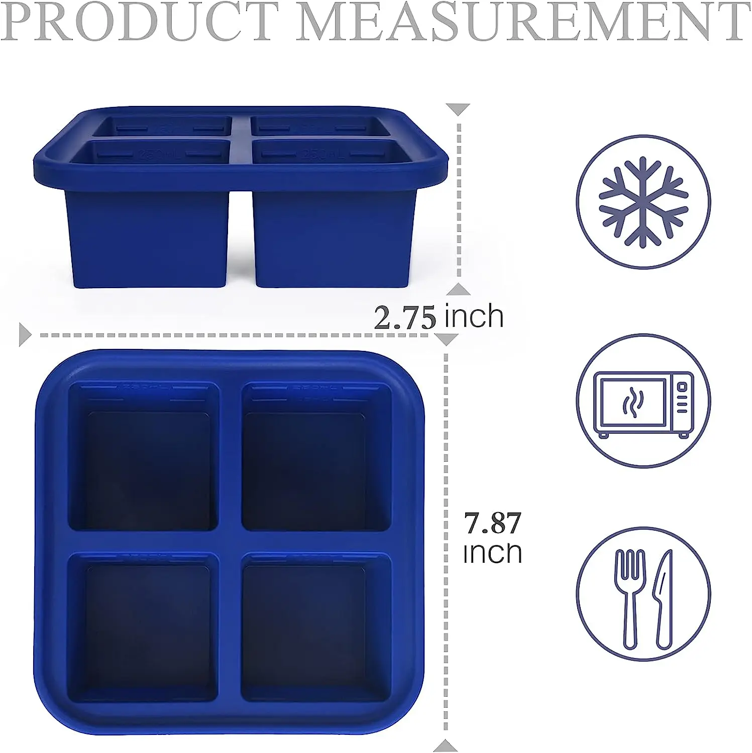 2024 Order directly new arrival oem reasonable price 4 pack plastic silicone soup ice cube freezer trays mold set with lid large