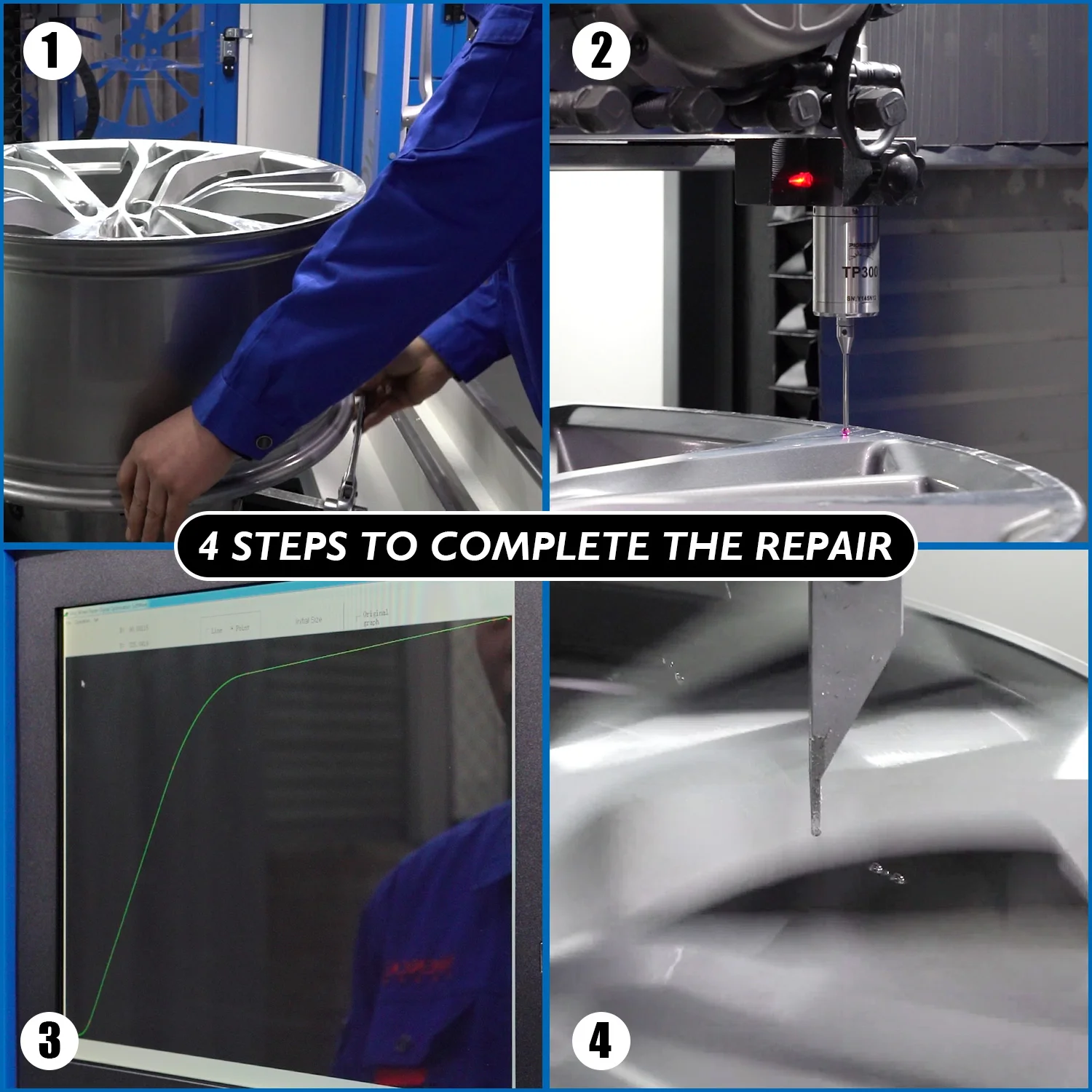 Automatic wheel repair cnc lathe wheel rim repair machine with wheel straightening machine DCM35P-MAX