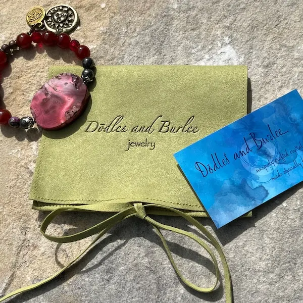 Custom Personalized Necklace Bracelet Ring Earring Package Suede Microfiber Envelope Sachets Ribbon Jewelry Pouch Bag With Logo