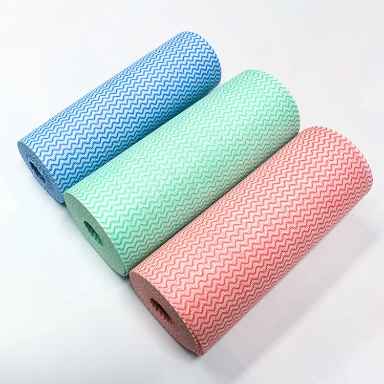 Spunlace Nonwoven Cleaning Wiping Cloth Rolls Kitchen Cleaning Wipes for household Cleaning Cloth