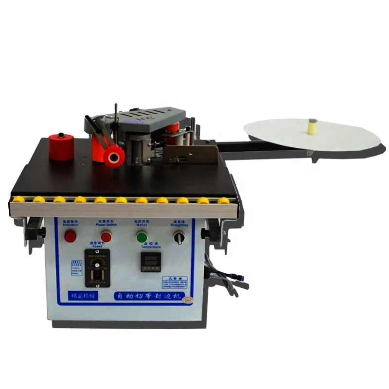 Mini 50 automatic cutting and double-side gluing pvc manual edge banding machine