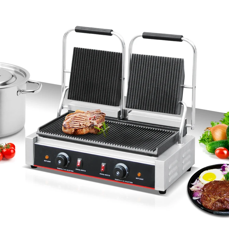 Professional mini Cast Iron Gas electric Sandwich Maker Contact Panini Press Grill