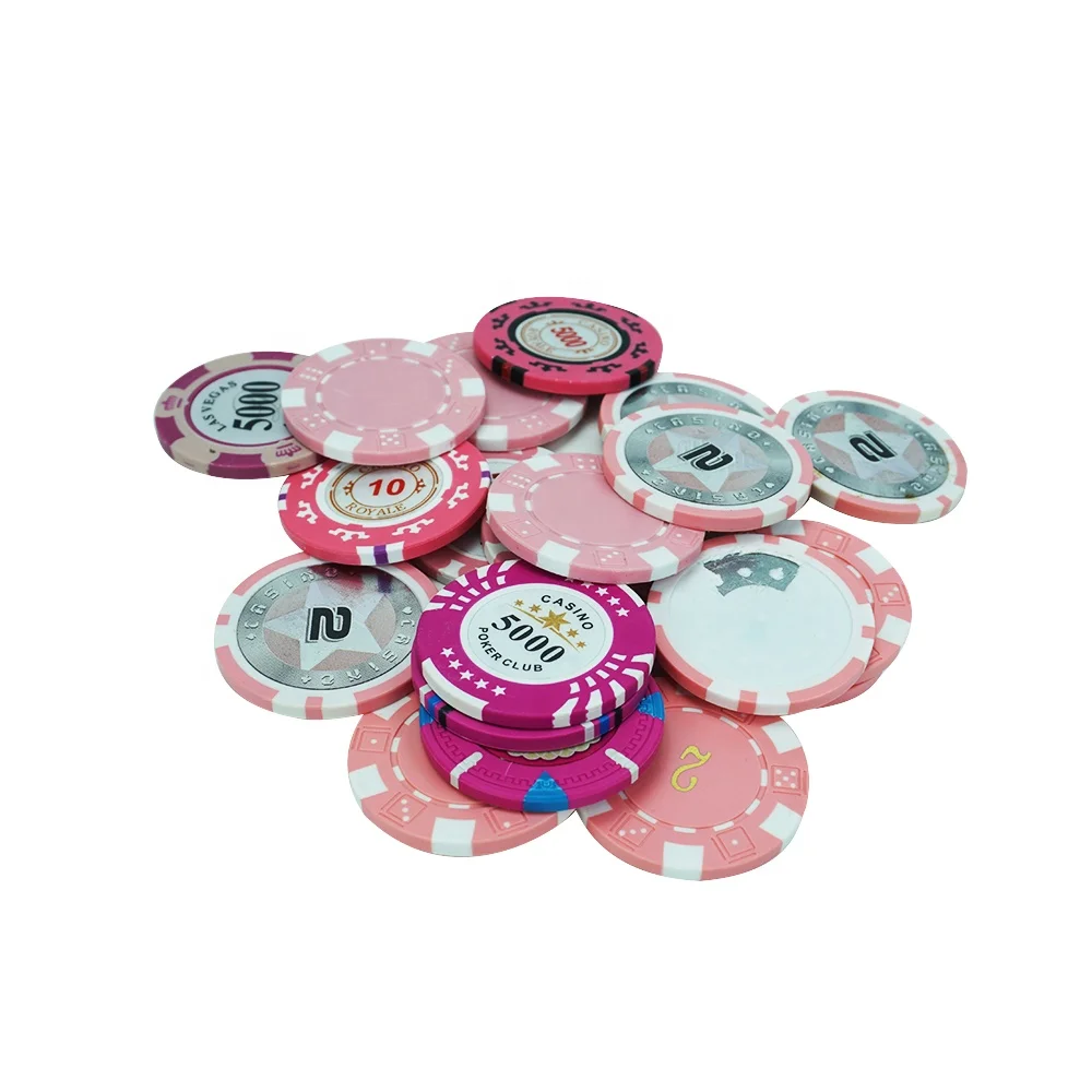 Professional custom pink casino poker chips kit clay or abs material 40mm diameter 14g from factory for gambling game