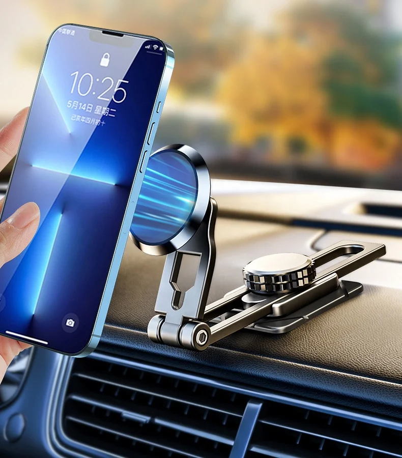 Strong Magnetic car mobile phone bracket 360 rotating folding magnetic suction bracket