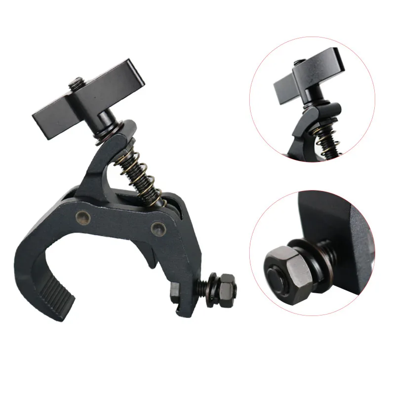 20mm 35mm 50mm 60mm 70mm Slivery Black Colorful Stage Lighting Clamps Heavy Duty Truss Hook Aluminum Truss Pipe Clamp