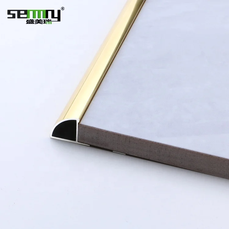 Drop shipping Aluminum Gold Tile Trim factory whosale price aluminium decorative strips corner ceramic tile trim
