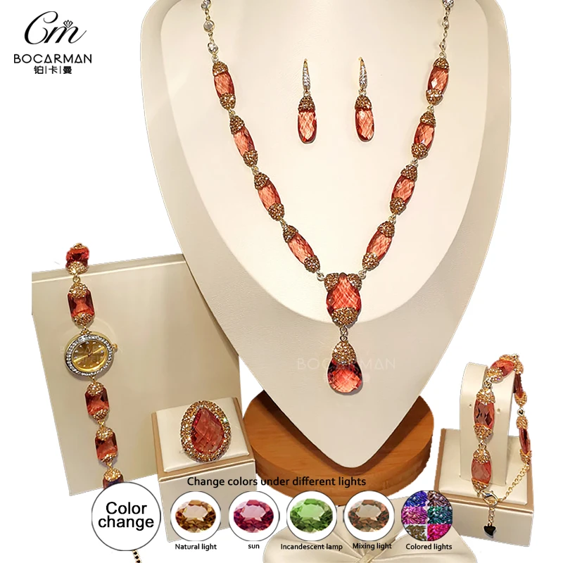 Turkish Jewelry Exotic Style Jewelry Colorful Stone Sultan Stone 5 pieces fashion exquisite custom jewelry set