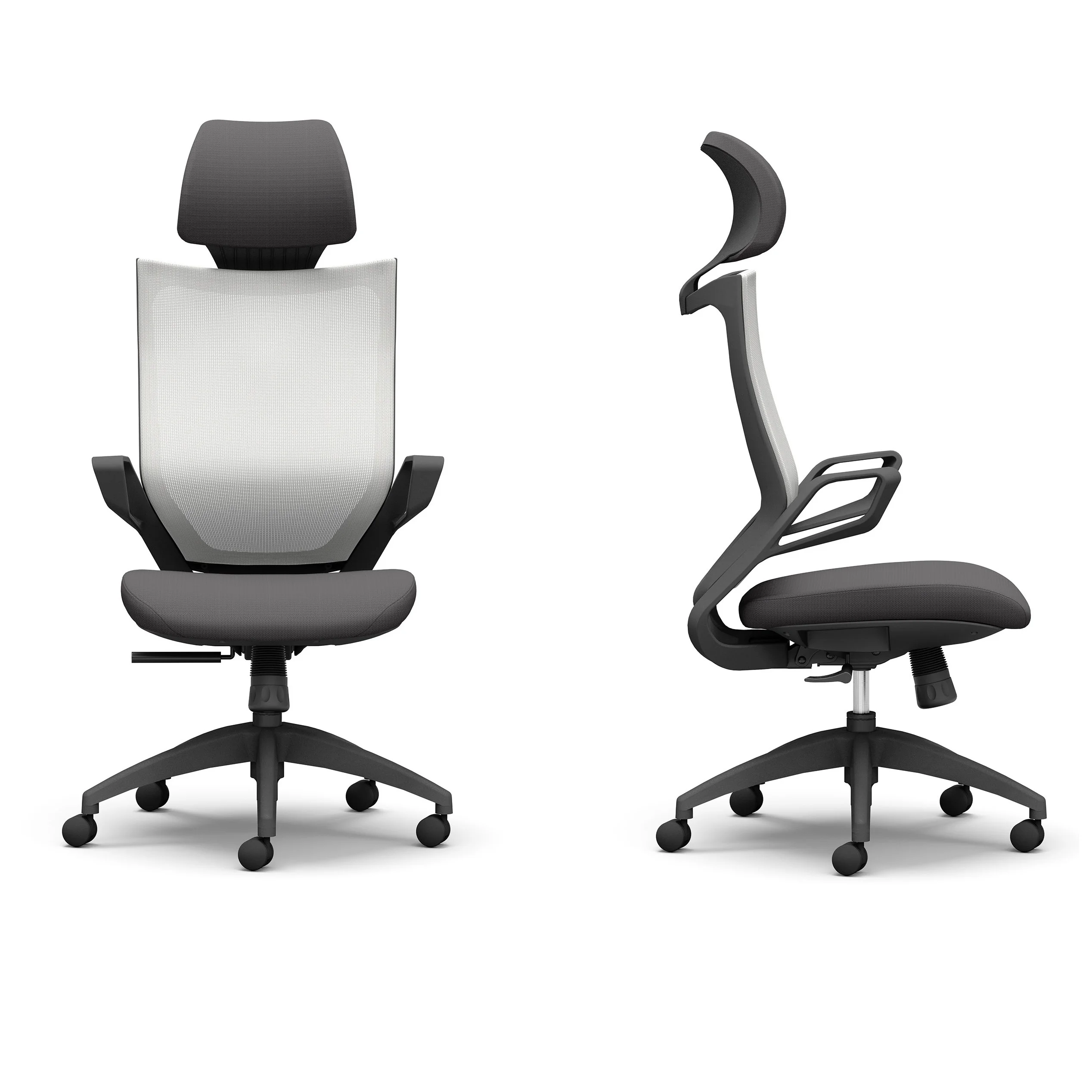 Modern Executive Office Chair High Back Design Mesh Height Adjustable Comfortable Sitting Durable Noon Break PP Fabric Chair