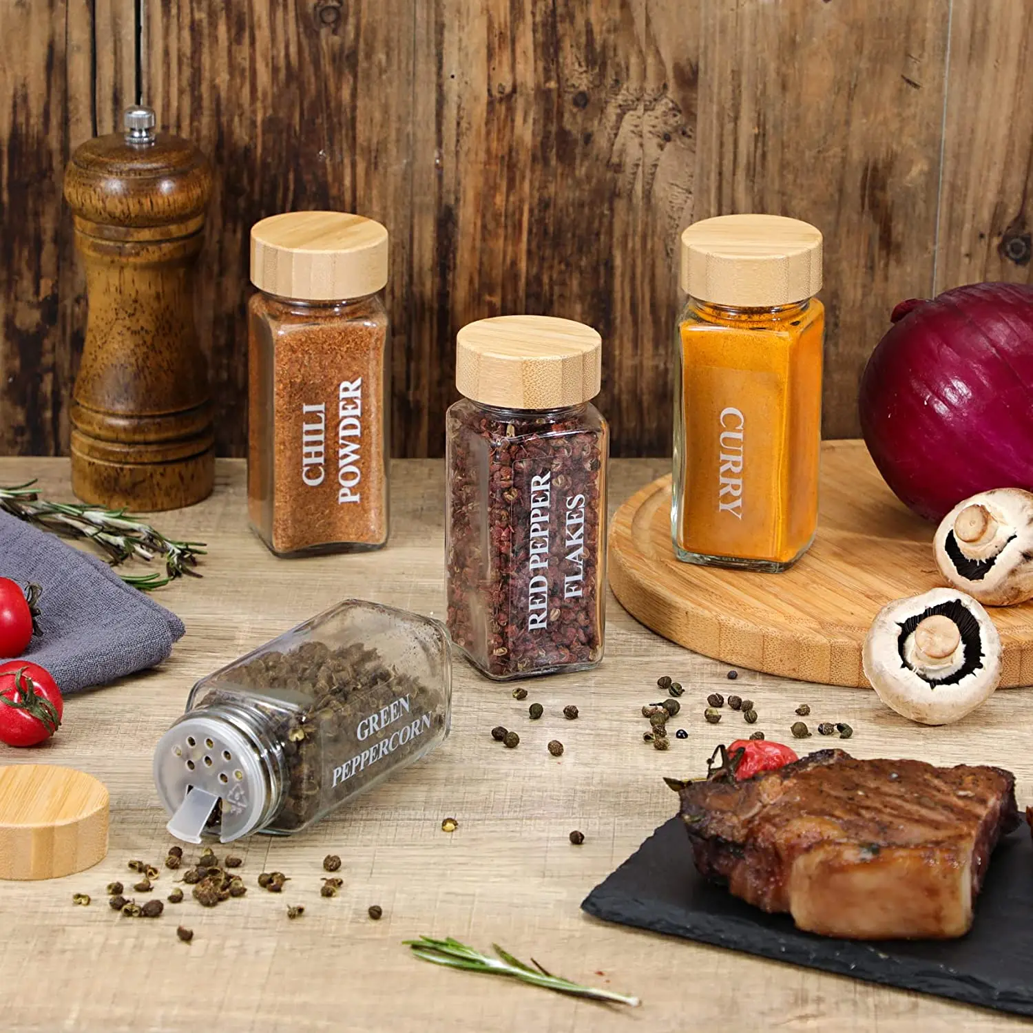 hot selling  4oz Empty Square Spice Containers with Shaker Lids and Airtight Metal