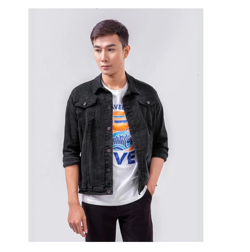 Hot Spring 2021 jacket jeans denim wholesales Best price From Vietnam black jean jacket men Plus Size Casual Fashion