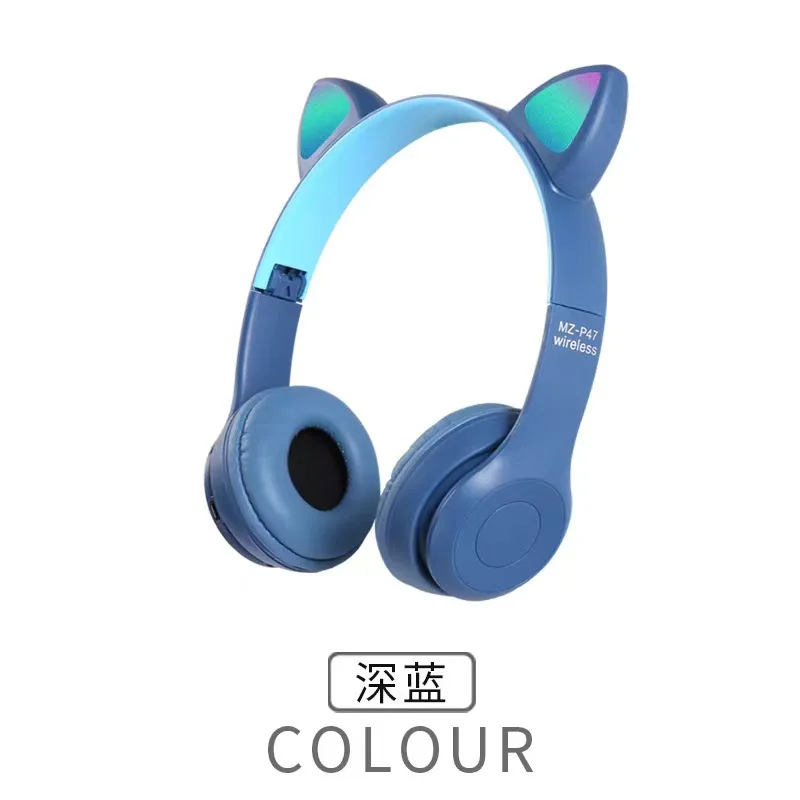Wireless Headphone Cat Ear With  phone Stereo Bass Helmets Children Girl Gift Earbuds PC Phone Headset Game