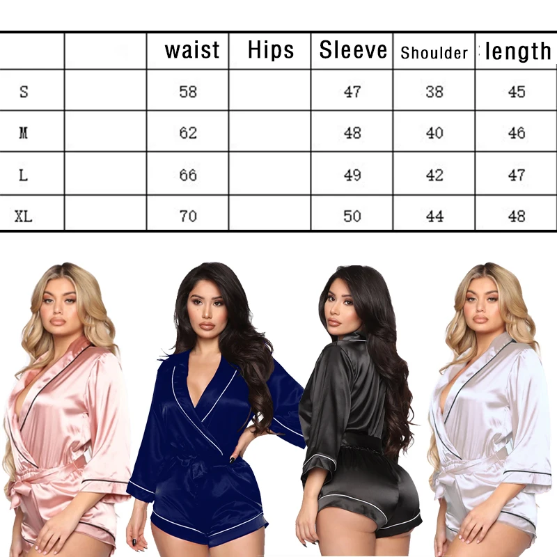 Able Daster Gecelik Robes Femme Baju Tidur Wanita Pijamas De Seda Peignoir Pijamas-Femenin Sexy Pajamas Silk Sleepwear Women