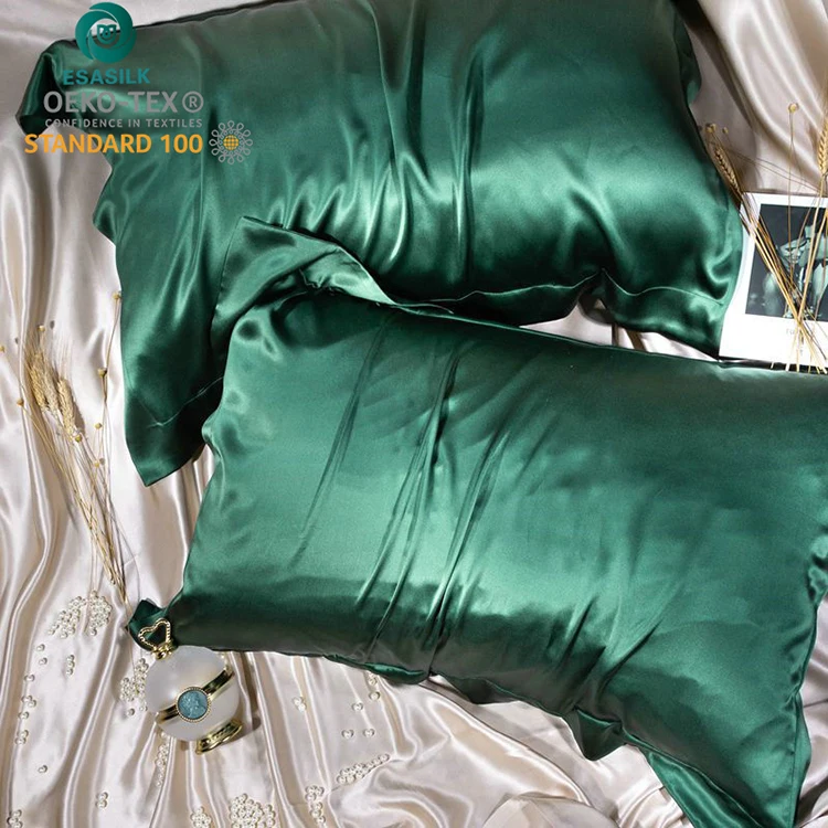 Custom Logo Colourful Luxury 19 22 25 30 momme Real Vegan Mulberry Silk Pillowcase 100% Pure Silk Pillow Case