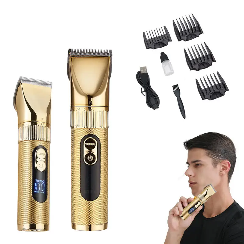 Professional Oil Head Hair Clippers Cordless Electric Clipper LCD Display Hair Salon Haircut Razor Hair Trimmer Barber Shaver