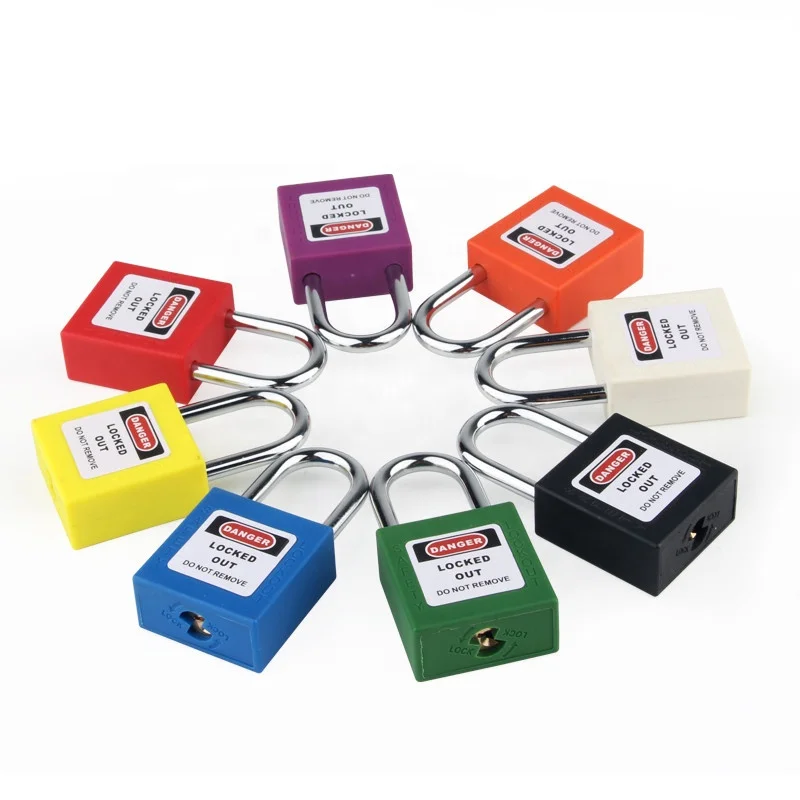 Safety Isolation Nylon insulated Mini small Padlock with Steel lock beam and Copper lock cylinder for Industrial lockout-tagout