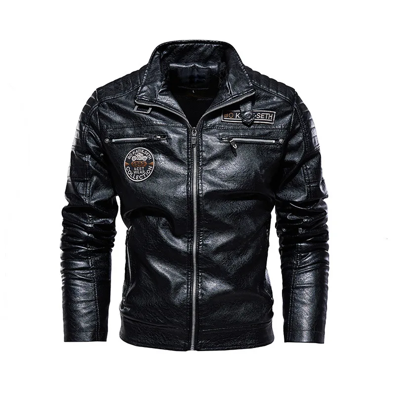 Wholesale Price Winter Large Size Bomber Jacket Big And Tall Leather Jacket For Men