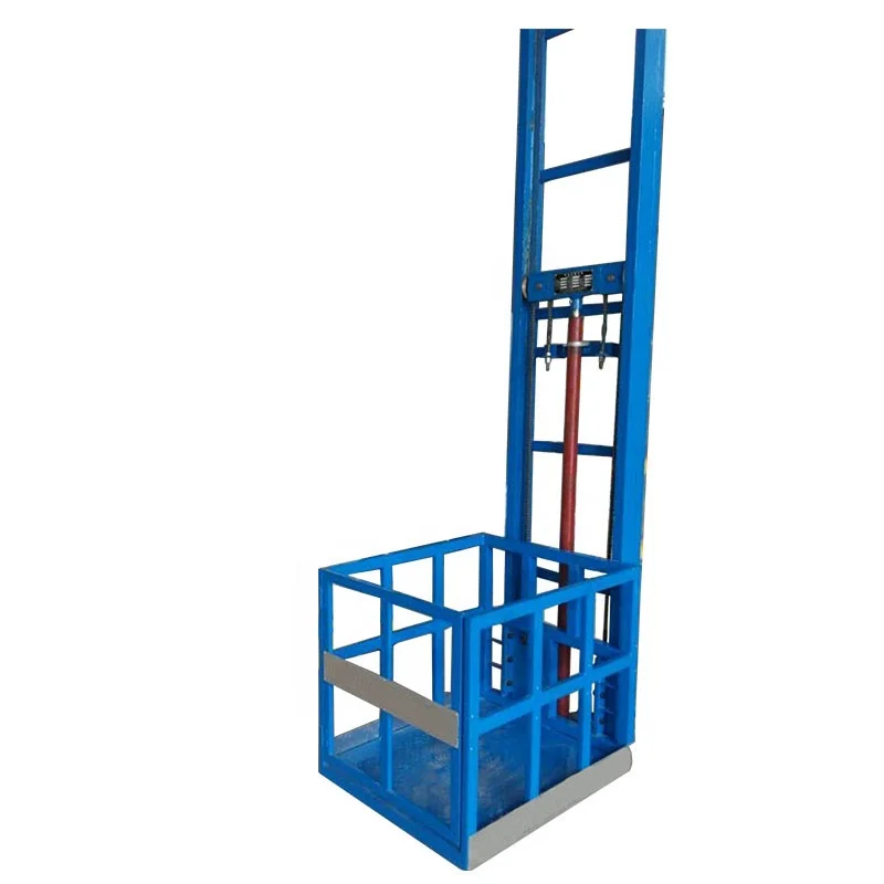 Good elevator Industrial hydraulic vertical guide rail cargo lift can be installed indoor and outdoor