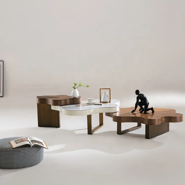 Wholesale High Quality Sofa Set Furniture Living Room Modern Solid Wood Coffee Table Apartment Mini Wooden Table