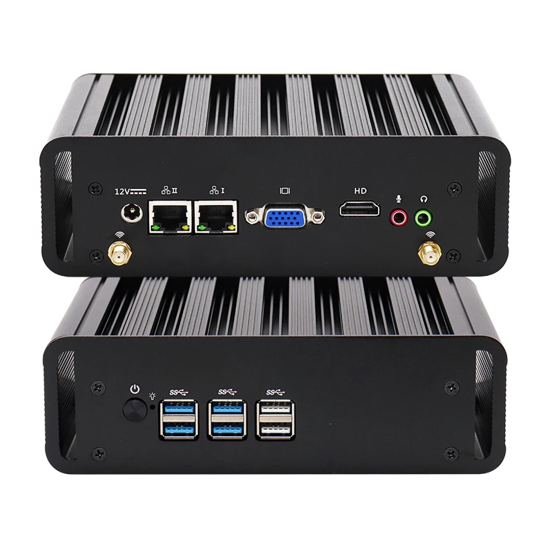  Безвентиляторная новая система barebone core i5 i3 i7 2020 с двойной ОЗУ SATA 6USB Настольный ПК