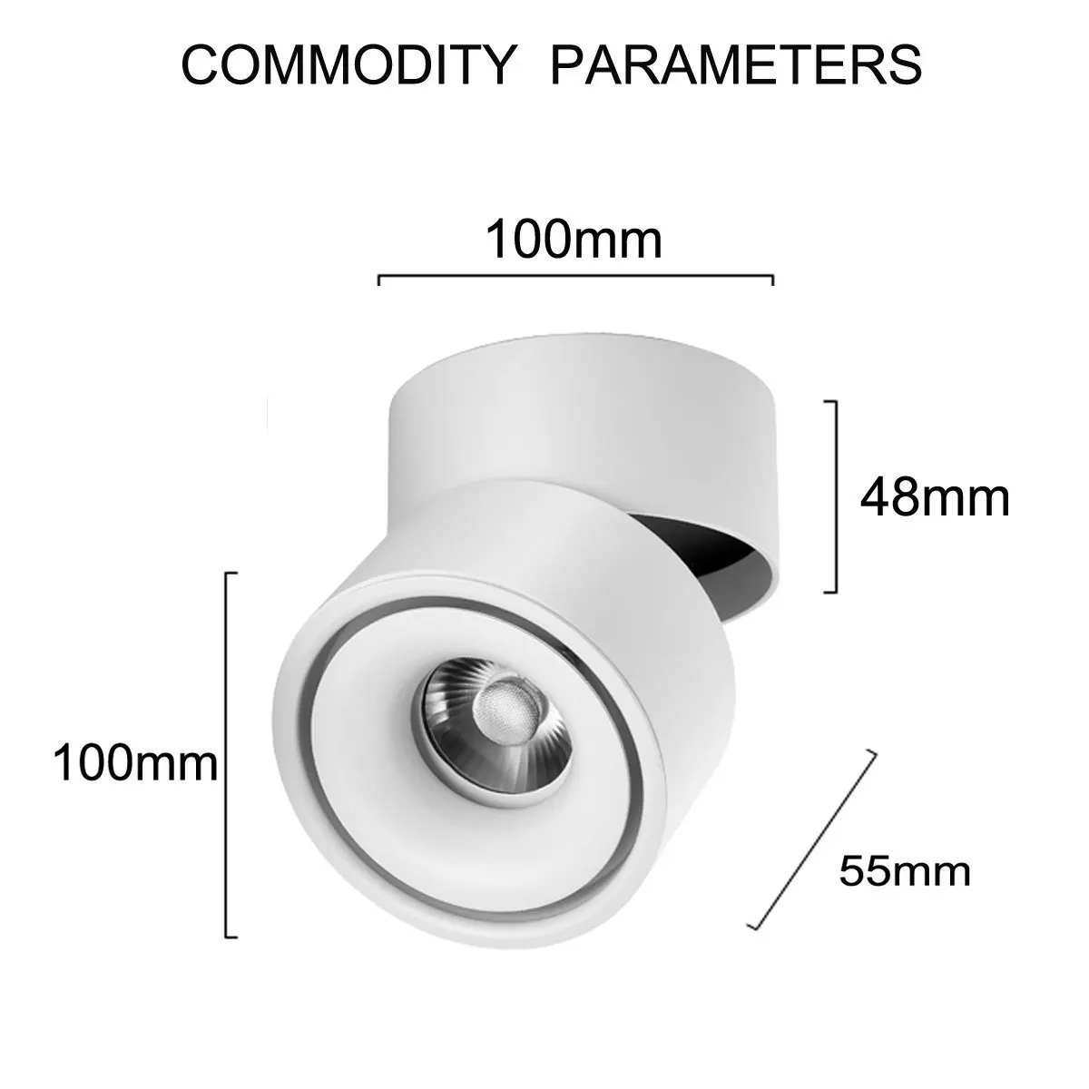 Aluminum commercial cob down light 10w modern adjustable ceiling led downlight design 110v-220v white light