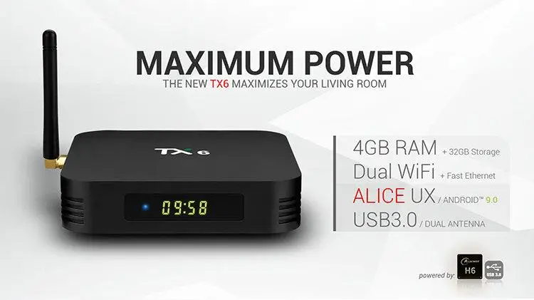 ТВ-приставка TX6 android 9 0 с чипом H6 4 Гб 32 ГБ/64 ГБ Смарт поддержкой 5G Wi-Fi BT5.0 лучше чем amazon