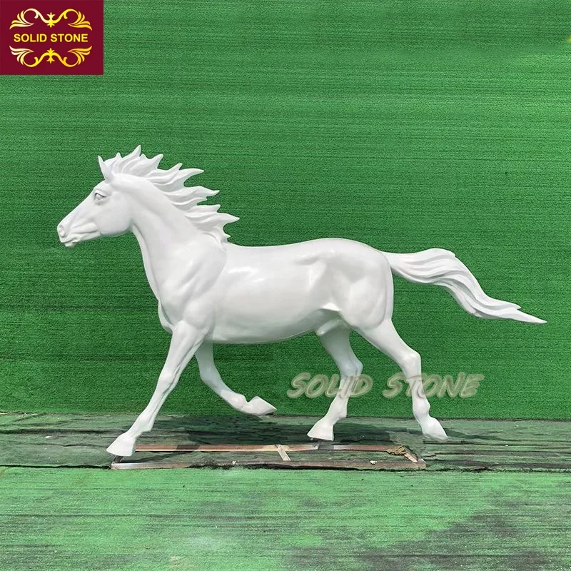 Factory direct sale in stock garden decoration life size horse statues fiberglass
