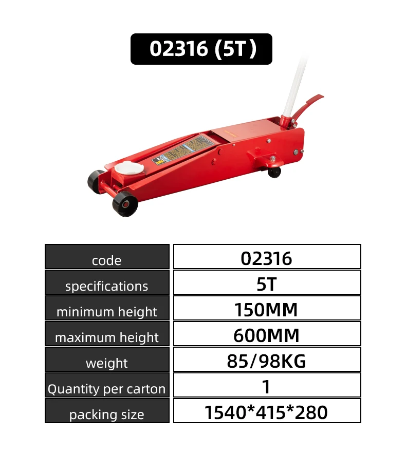 
long hydraulic heavy duty 5 ton car jack 