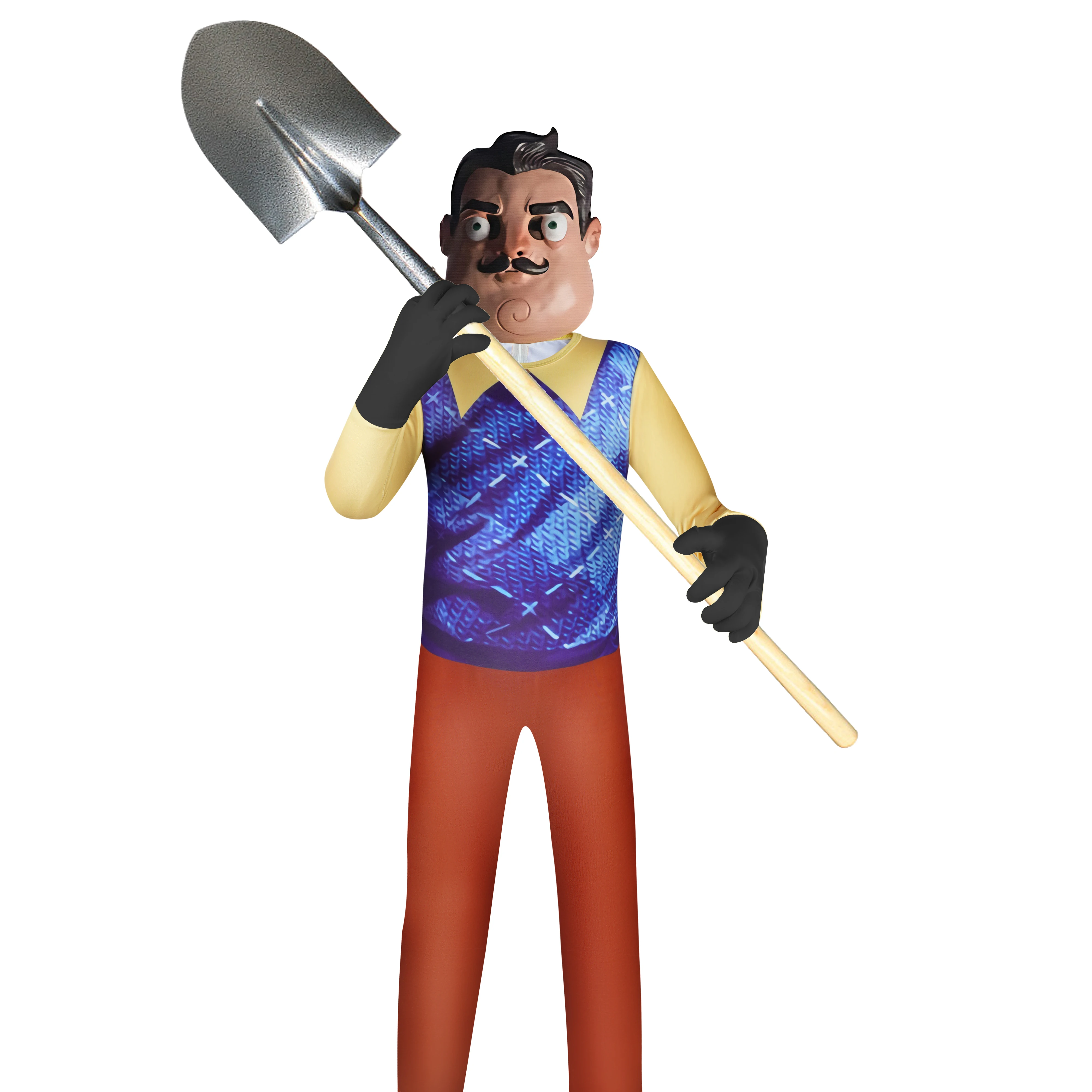 Популярный на Amazon костюм для косплея Хэллоуина из полиэстера с принтом Hello Neighbor game boys/взрослый