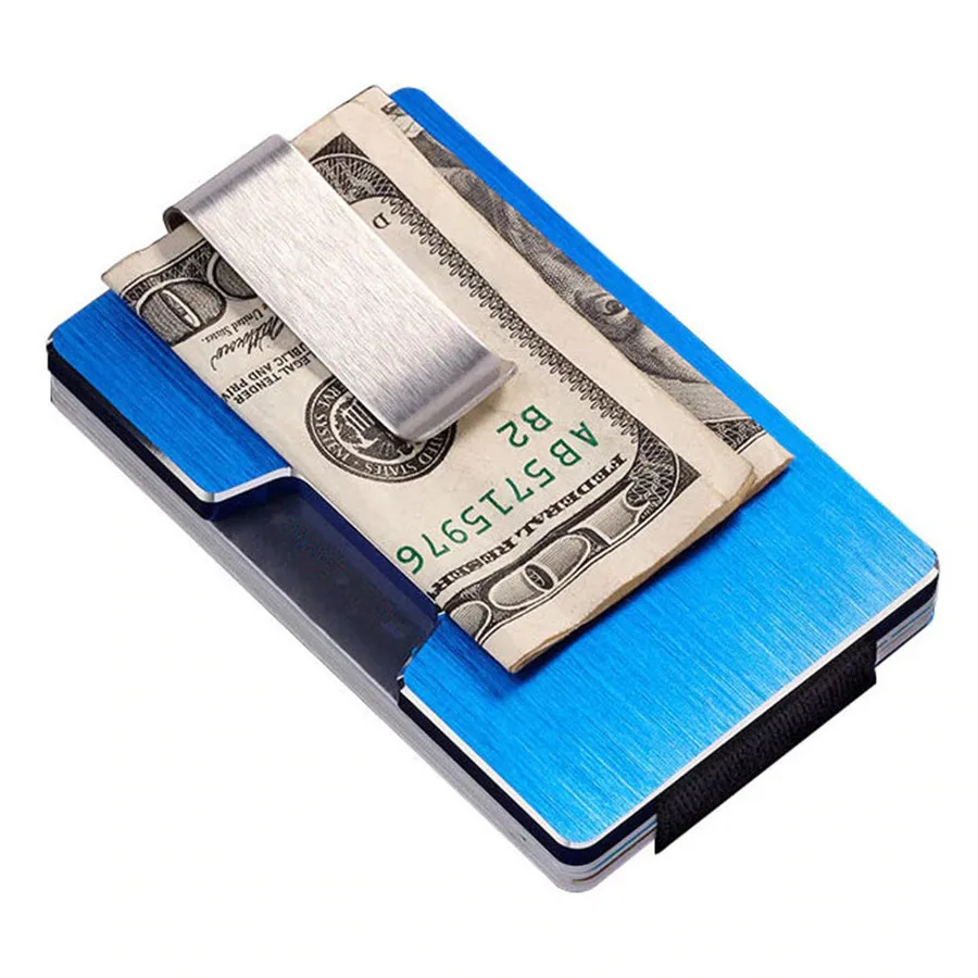 RFID Blocking Card Box Quick Access Storage Space Grade Lightweight Aluminum Non Traditional Wallet Free Attachable Cash Clip