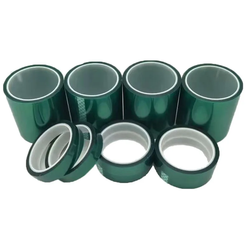 Green High Temperature Tape Customized Car Paint Electroplating Silicone Non-Residue PET High Temperature Masking Tape