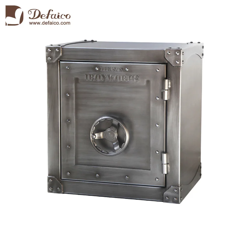 Industrial End Side Table with Storage Shelf  Easy Assembly Metal Look Accent Furniture with Iron Frame