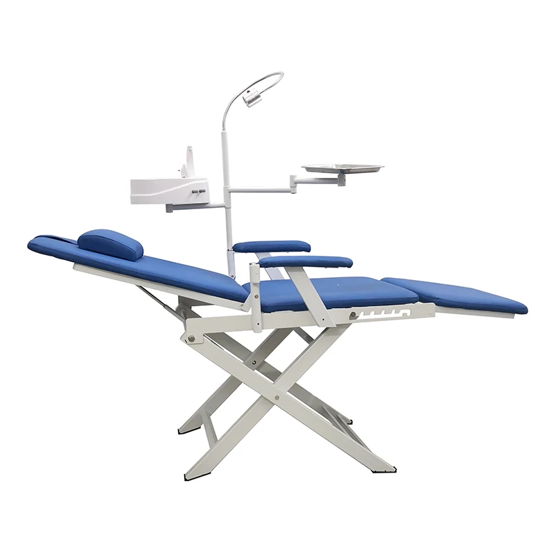 Hospital Stomatology Folding Chair Dental Equipment Simple And Portable Mechanical Dental Chair With Lamp Factories Price