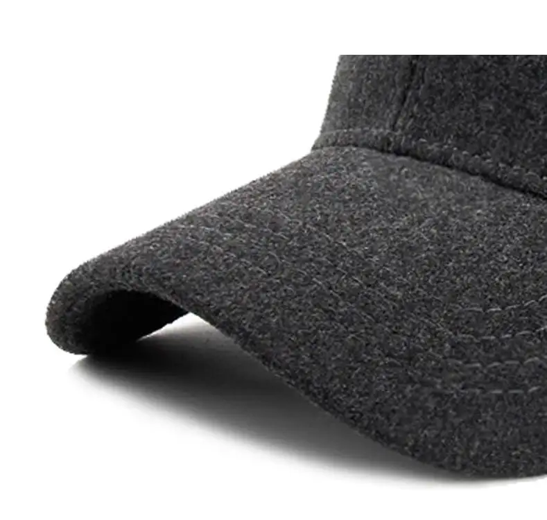 Custom Logo High Quality 6 panel cashmere baseball cap Wool cap for men