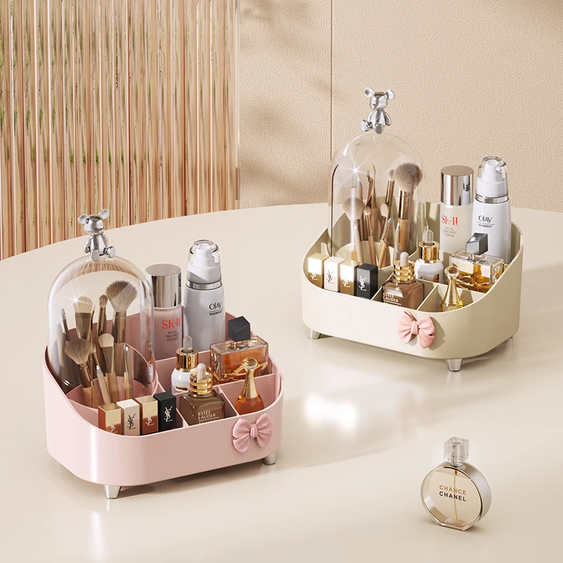 Rotating Brush Holder Desk Organizer Office Table Storage Box Pencil Pen with for Supplies Makeup