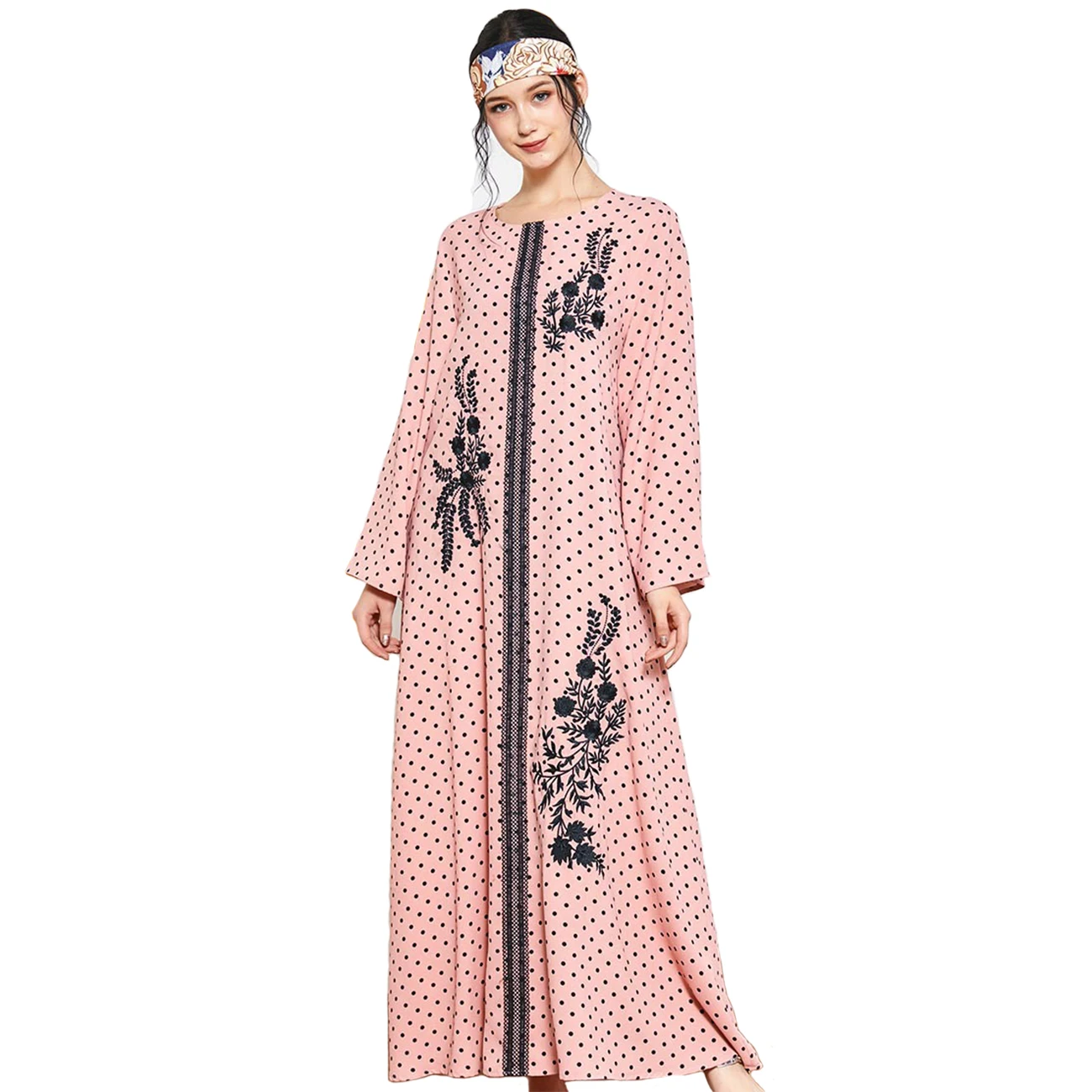 
High Quality Women busana Muslim leisure Long Sleeve dress For Moroccan Rayon Tunisian Dubai Abaya Kaftan 