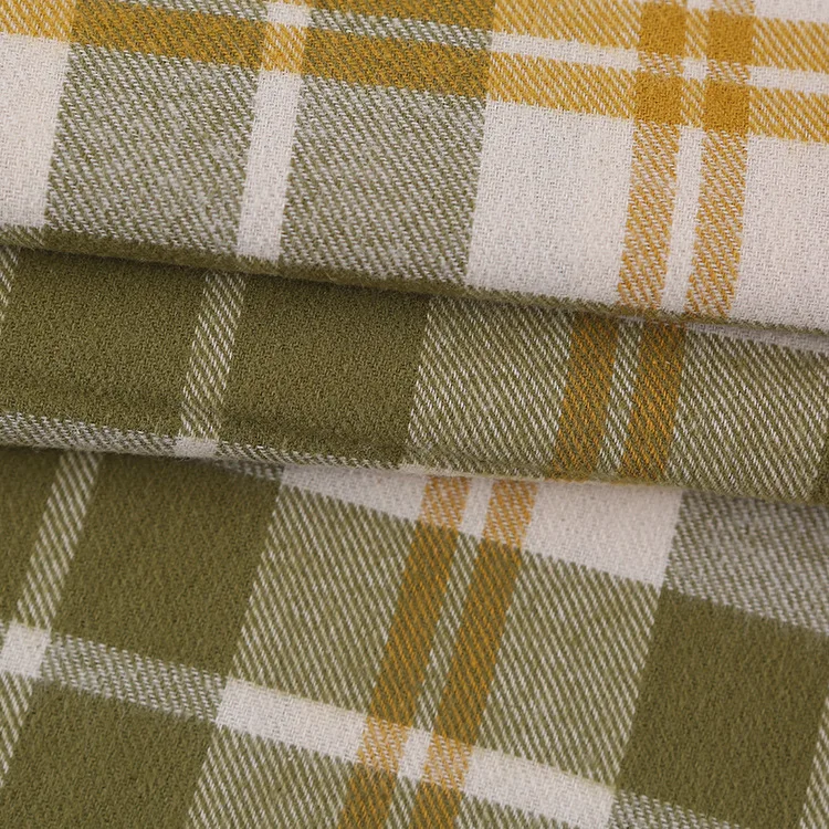 In stock wholesale 100% cotton flannel fabric shirt woven yarn dyed pink checkered gingham brushed cotton fabric