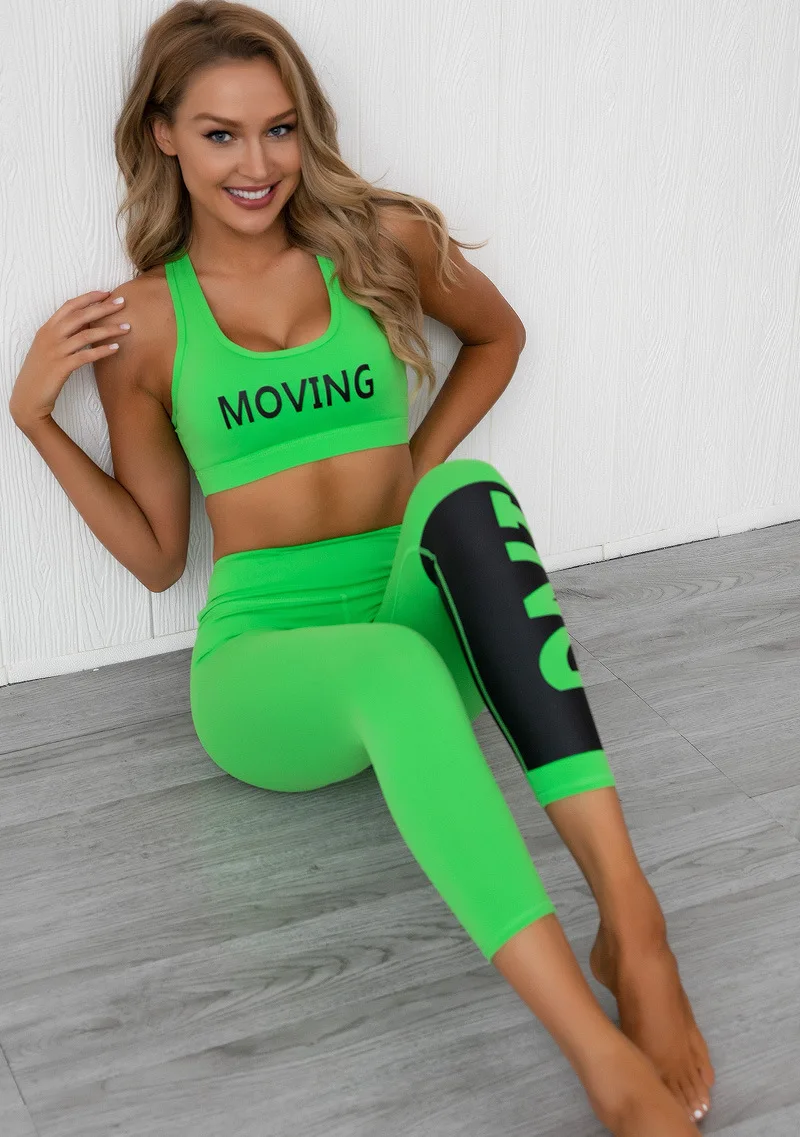 Women clothing 2 piece sets leggings neon casual tracksuits ladies outfits sport wears set