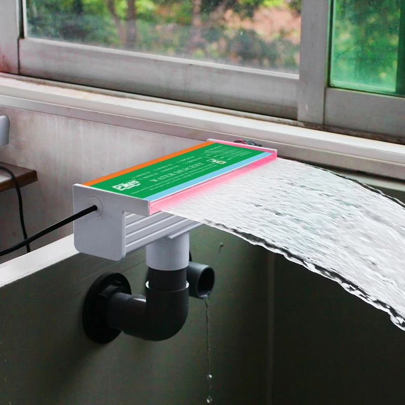 Replaceable Light Strip Bottom Water Inlet Pool Sheer Curtain Acrylic Material Multi Color RGB Garden LED Water Fall