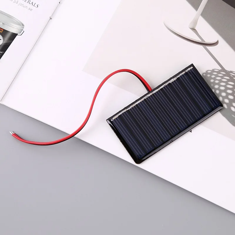 BUHESHUI 0.3W 5V  60MA Mini Solar Cell Panel With Cale/Wire DIY Solar Charger For 3.7V Battery Light Toy68*36MM