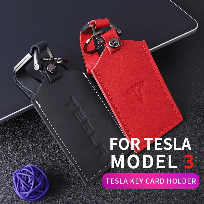 Кожаный чехол для автомобильного ключа Tesla Model
