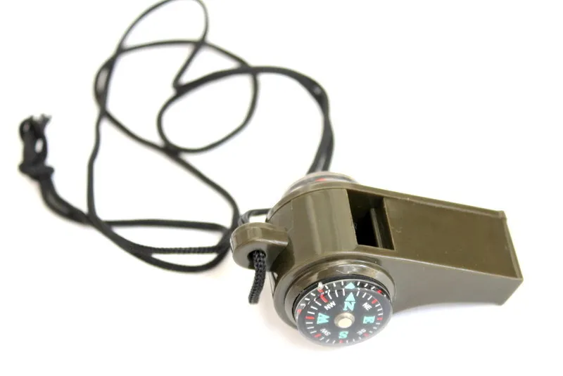 Outdoor multi-function whistle lifesaving with compass thermometer competition referee whistle
