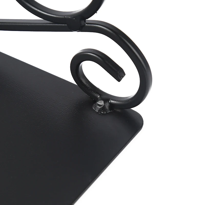 European Hot Sales Retro Metal Bookends Black L-Shaped Bookend Supports on Office Desk And School