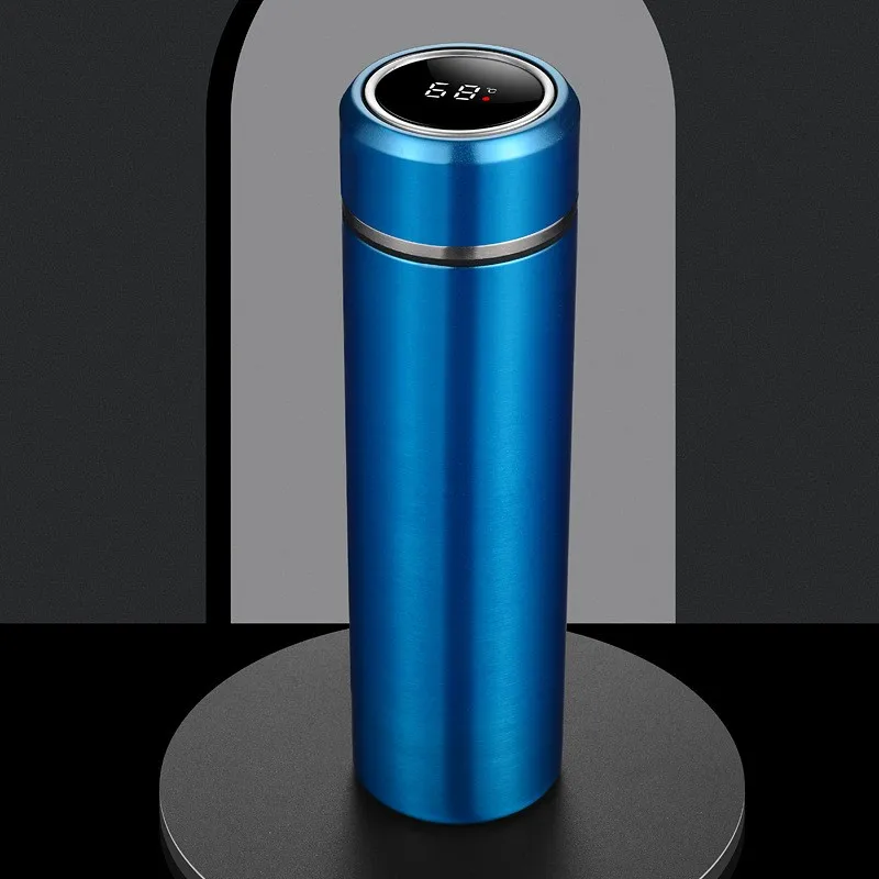 Custom logo 500ml Smart Water Cup vacuum Stainless Steel Bottle with Digital LED Temperature Display water bottles With lid